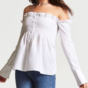 Smocked Off-the-Shoulder Top
